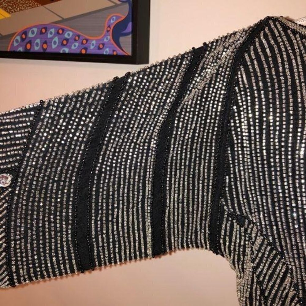 Skirt Set Womens Size Small S Vintage Beaded High Quality Elastic Waist Black - Picture 9 of 16